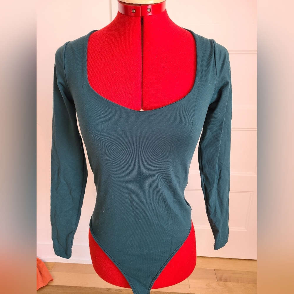 Abercrombie bodysuit emerald green